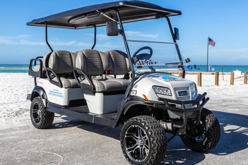 6 Passenger Executive golf cart for rent within our fleet
