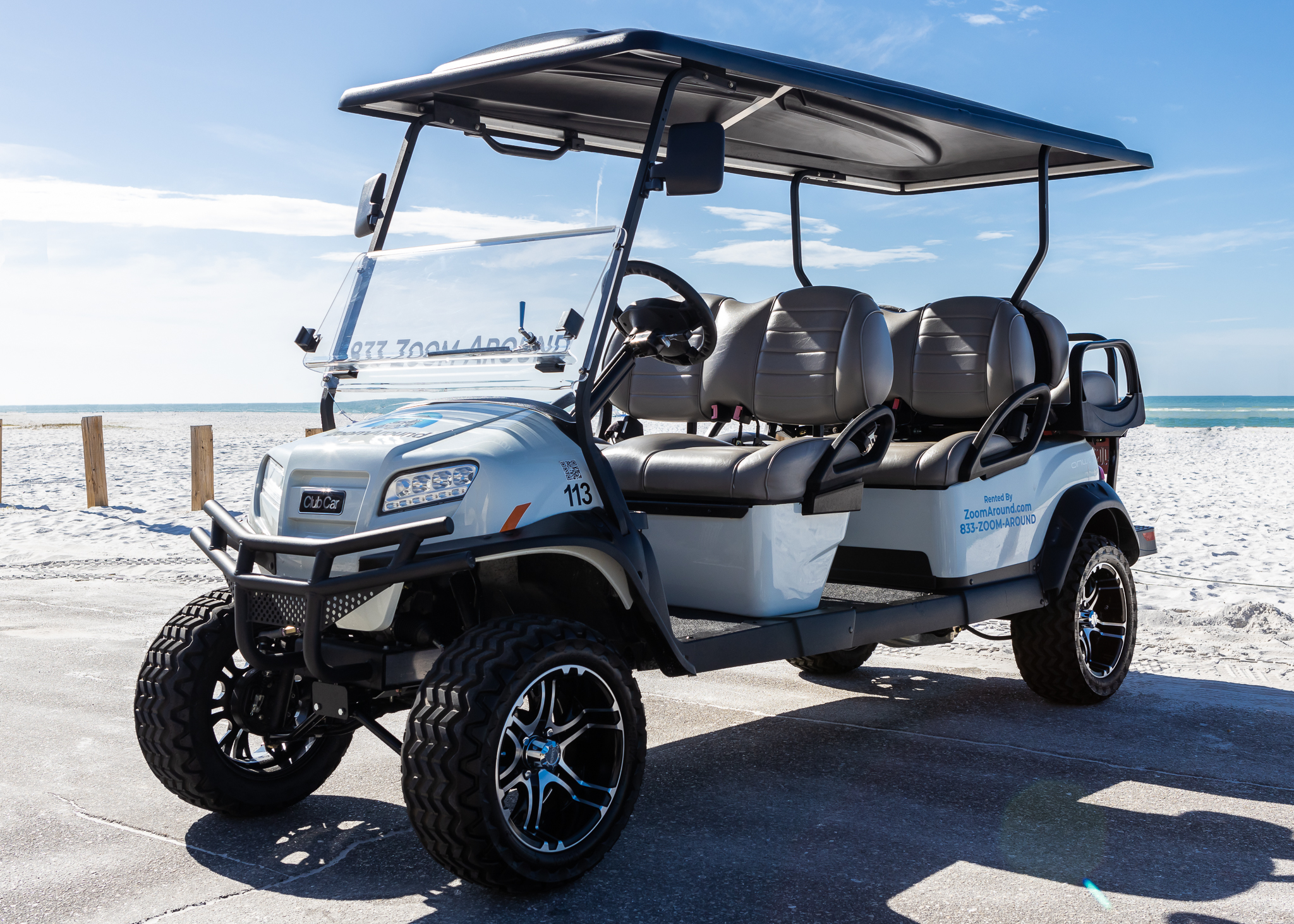 6 seater golf cart for rent on Anna Maria Island and Siesta Key